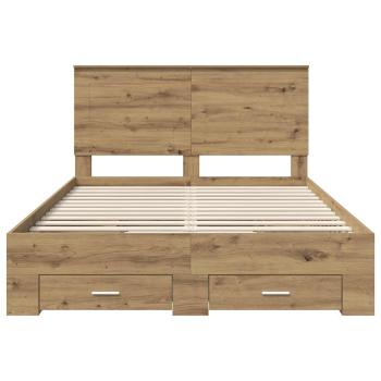 Bettrahmen Artisan-Eiche 140 x 190 cm Holzwerkstoff