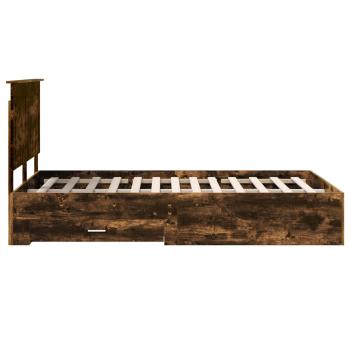 Bettrahmen Geräucherte Eiche 135 x 190 cm Holzwerkstoff