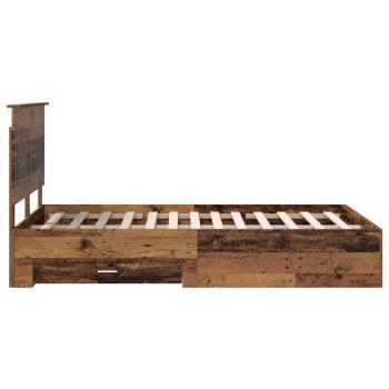 Bettrahmen mit Kopfteil Altholz 135 x 190 cm Holzwerkstoff