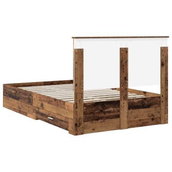 Bettrahmen mit Kopfteil Altholz 135 x 190 cm Holzwerkstoff