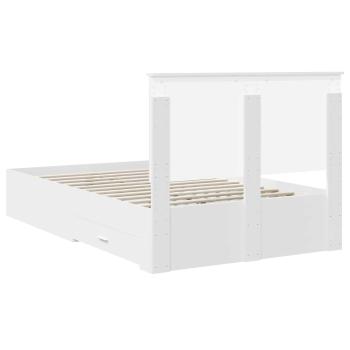 Bettrahmen mit Kopfteil Weiß 120 x 190 cm Holzwerkstoff