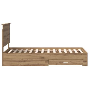 ARDEBO.de - Bettrahmen mit Kopfteil Artisan-Eiche 90 x 190 cm Holzwerkstoff