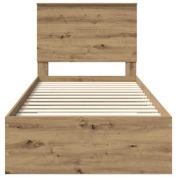 Bettrahmen mit Kopfteil Artisan-Eiche 90 x 190 cm Holzwerkstoff