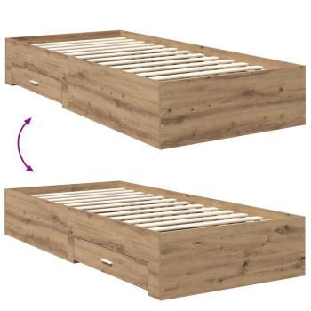 Bettrahmen mit Kopfteil Artisan-Eiche 90 x 190 cm Holzwerkstoff