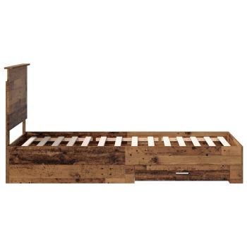 Bettrahmen mit Kopfteil Altholz 90 x 200 cm Holzwerkstoff