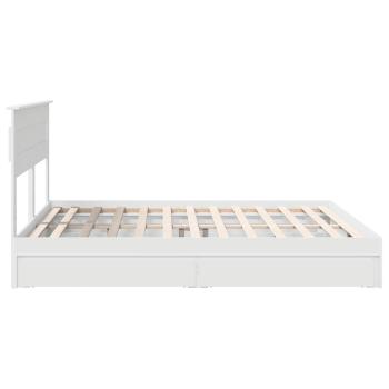 Aufbewahrungsbett mit Kopfteil Weiß 180 x 200 cm Holzwerkstoff