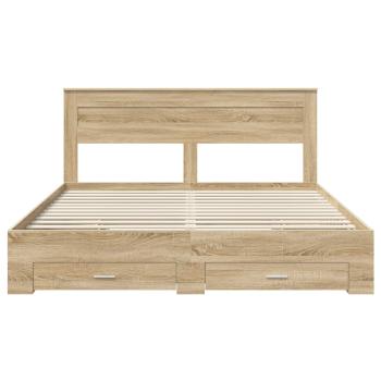 Bettrahmen mit Schubladen mit Kopfteil Holzwerkstoff