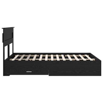 Bettrahmen Schwarz Eichen-Optik 140 x 190 cm Holzwerkstoff