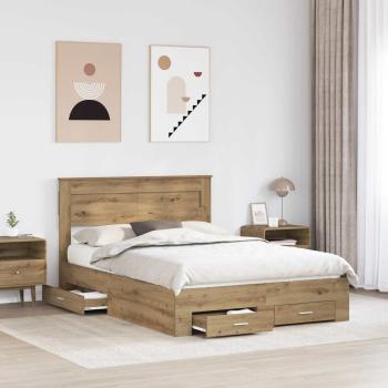 Bettrahmen mit Schubladen mit Kopfteil Holzwerkstoff