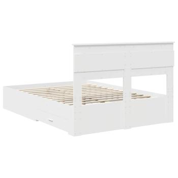 Bettrahmen mit Kopfteil Weiß 140 x 200 cm Holzwerkstoff