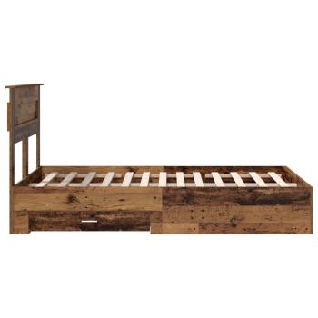 Bettrahmen mit Kopfteil Altholz 120 x 190 cm Holzwerkstoff