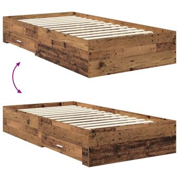 Bettrahmen mit Schubladen mit Kopfteil Holzwerkstoff
