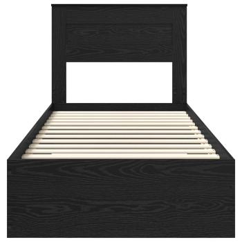 Bettrahmen Schwarz Eichen-Optik 90 x 190 cm Holzwerkstoff