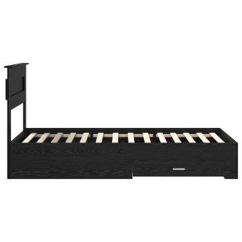 Bettrahmen Schwarz Eichen-Optik 90 x 190 cm Holzwerkstoff