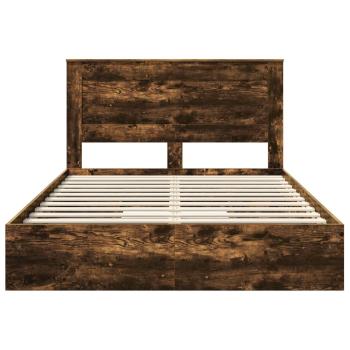 Aufbewahrungsbett Geräucherte Eiche 160 x 200 cm Holzwerkstoff