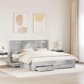 Bettgestell mit Schubladen mit Kopfteil Holzwerkstoff