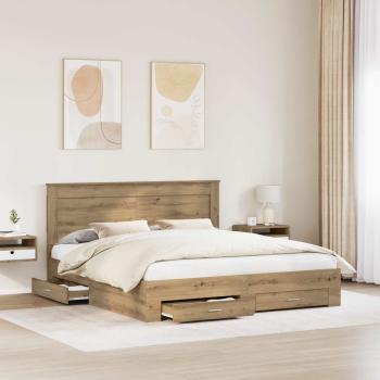 Bettgestell mit Schubladen mit Kopfteil Holzwerkstoff