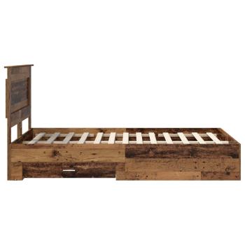 Bettgestell mit Schubladen mit Kopfteil Holzwerkstoff