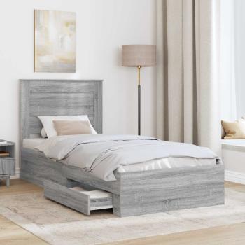 Bettrahmen Graues Sonoma 100 x 200 cm Holzwerkstoff