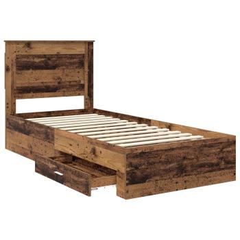 Bettrahmen mit Schubladen Altholz 90 x 190 cm Holzwerkstoff