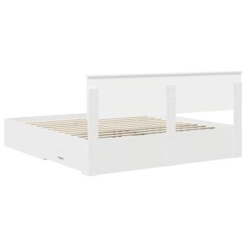 Bettrahmen mit Kopfteil Weiß 180 x 200 cm Holzwerkstoff