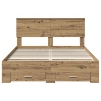 Bettrahmen Artisan-Eiche 140 x 190 cm Holzwerkstoff