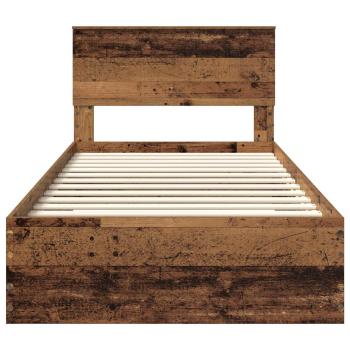 Bettrahmen mit Kopfteil Altholz 100 x 200 cm Holzwerkstoff