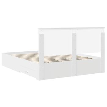 Bettrahmen mit Kopfteil Weiß 160 x 200 cm Holzwerkstoff