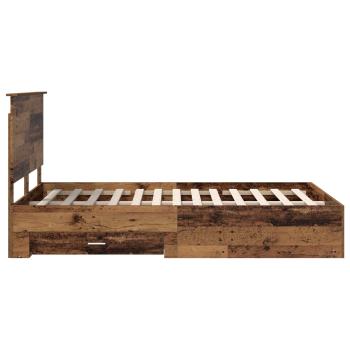 Bettrahmen mit Kopfteil Altholz 120 x 190 cm Holzwerkstoff