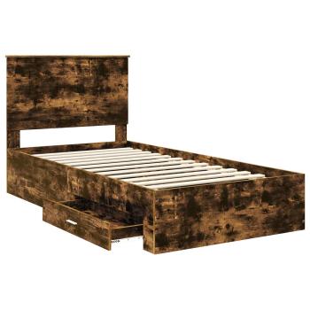 Bettrahmen Geräucherte Eiche 100 x 200 cm Holzwerkstoff