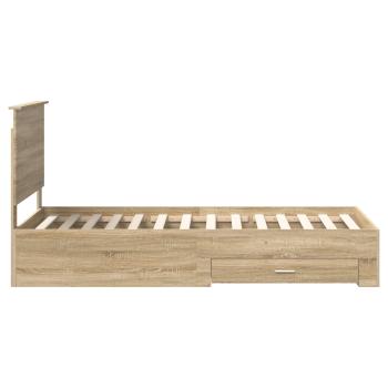 Bettrahmen mit Kopfteil Sonoma-Eiche 90 x 200 cm Holzwerkstoff