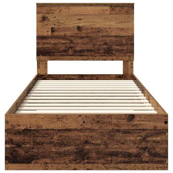 Bettrahmen mit Kopfteil Altholz 90 x 200 cm Holzwerkstoff