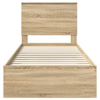 Bettrahmen mit Kopfteil Sonoma-Eiche 90 x 190 cm Holzwerkstoff