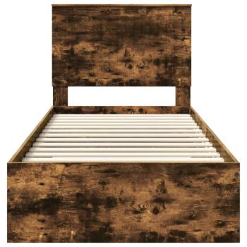 Bettrahmen Geräucherte Eiche 90 x 190 cm Holzwerkstoff