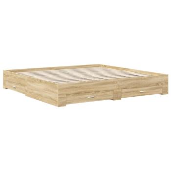 Bettgestell mit Schubladen mit Kopfteil Holzwerkstoff