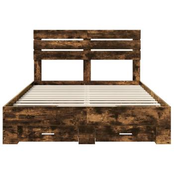Bettgestell mit Schubladen mit Kopfteil Holzwerkstoff