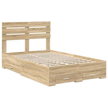Bettgestell mit Schubladen mit Kopfteil Holzwerkstoff