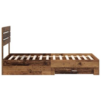 Bettgestell mit Schubladen mit Kopfteil Holzwerkstoff