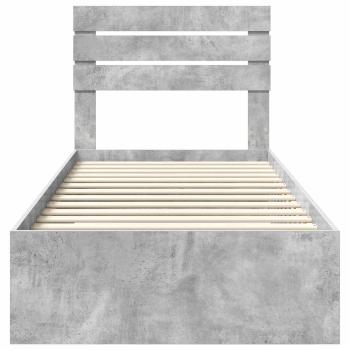 Bettrahmen mit Schubladen Beton Grau 90 x 190 cm Holzwerkstoff