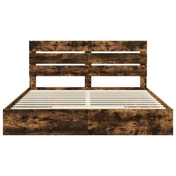 Aufbewahrungsbett Geräucherte Eiche 180 x 200 cm Holzwerkstoff
