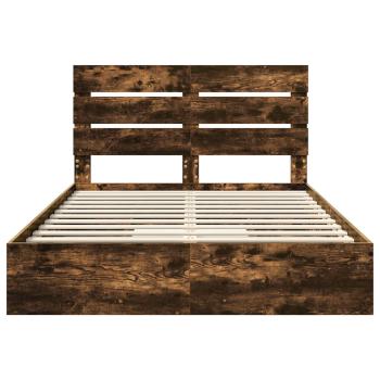 Aufbewahrungsbett Geräucherte Eiche 160 x 200 cm Holzwerkstoff