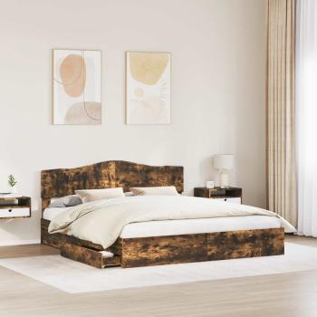 Aufbewahrungsbett Geräucherte Eiche 180 x 200 cm Holzwerkstoff