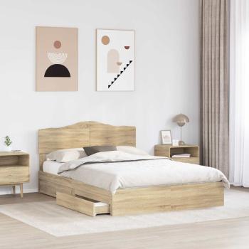 Aufbewahrungsbett Sonoma-Eiche 160 x 200 cm Holzwerkstoff