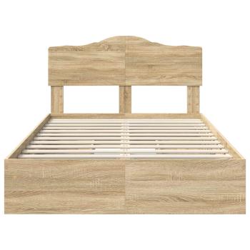 Aufbewahrungsbett Sonoma-Eiche 135 x 190 cm Holzwerkstoff