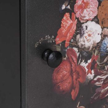 Nachttisch mit Tür Schwarz 40 x 33 x 46 cm Massivholz Mango