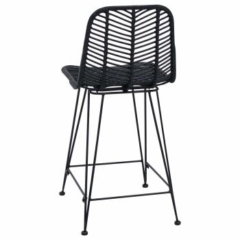 Barstuhl 2 pcs Schwarz 44,5 x 54,5 x 97,5 cm Rattan und Eisen