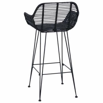 Barstuhl 2 pcs Schwarz 55 x 52 x 92 cm Rattan und Eisen