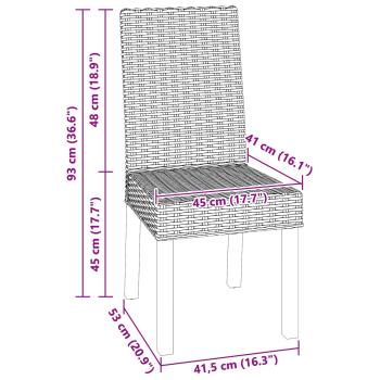 Esszimmerstuhl 2 pcs Schwarz gewaschen 45 x 54 x 93 cm