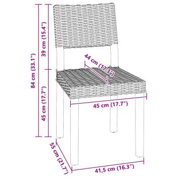 Schwarz gewaschen 45 x 55 x 84 cm