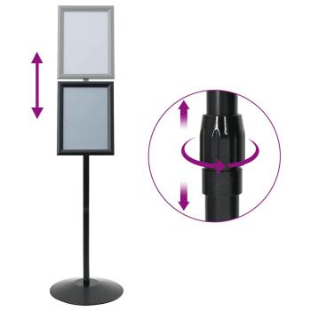 Podest-Posterständer Schwarz A4 Aluminium und PVC